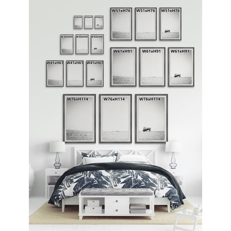 Euben A Lone Bison - 3 Piece Single Picture Frame Print, 91cm H x 183cm W x 3.81cm D