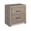 Table de chevet Kulv, 2 tiroirs de rangement, stratifié gris taupe moderne 24 pouces