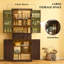 Armoire de rangement de style moderne, armoire de cuisine à DEL, avec tablettes de porte