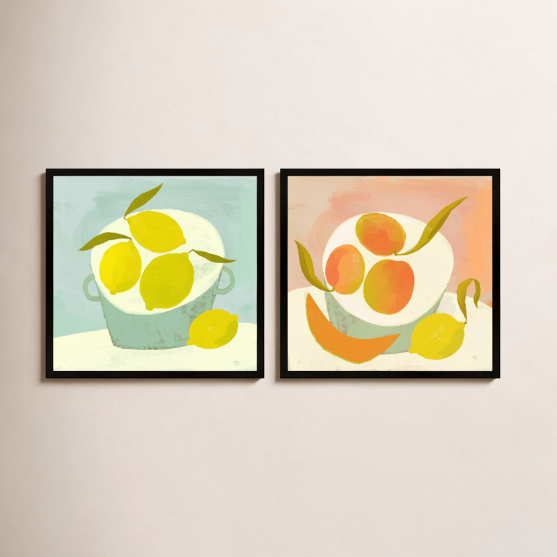 Summer Bounty Painting by StudioM, 24" H x 48" W x 1.25" D, Black Framed