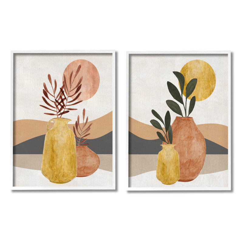 «Boho Botanical Sprig's Landscape», ensemble de 2 giclées encadrées par Janet Tava, H 30 po x l 24 po x P 1,5 po