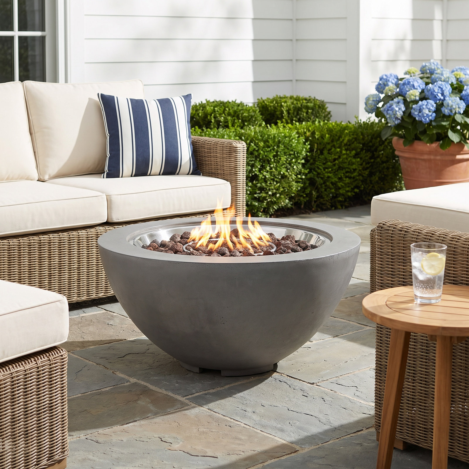 Monae Round Fire Pit Table