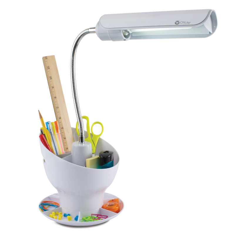 Organisateur de bureau OttLite 13W - Portable, compact, organisateur de bureau, Blanc