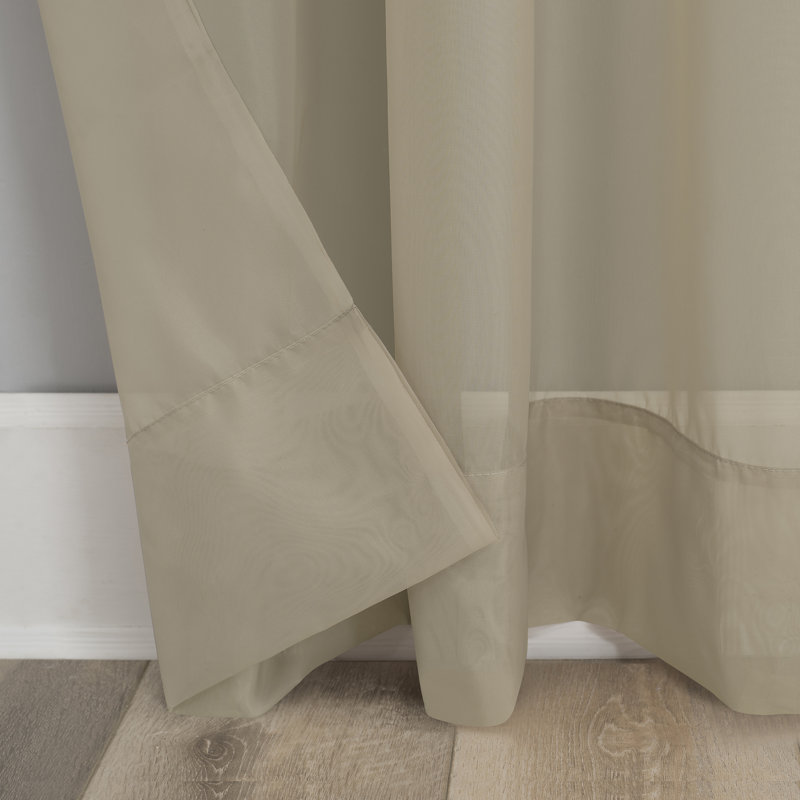 Sheer Rod Pocket Curtain Panel - Basics by Wayfair™, 59" W x 84" L, Stone