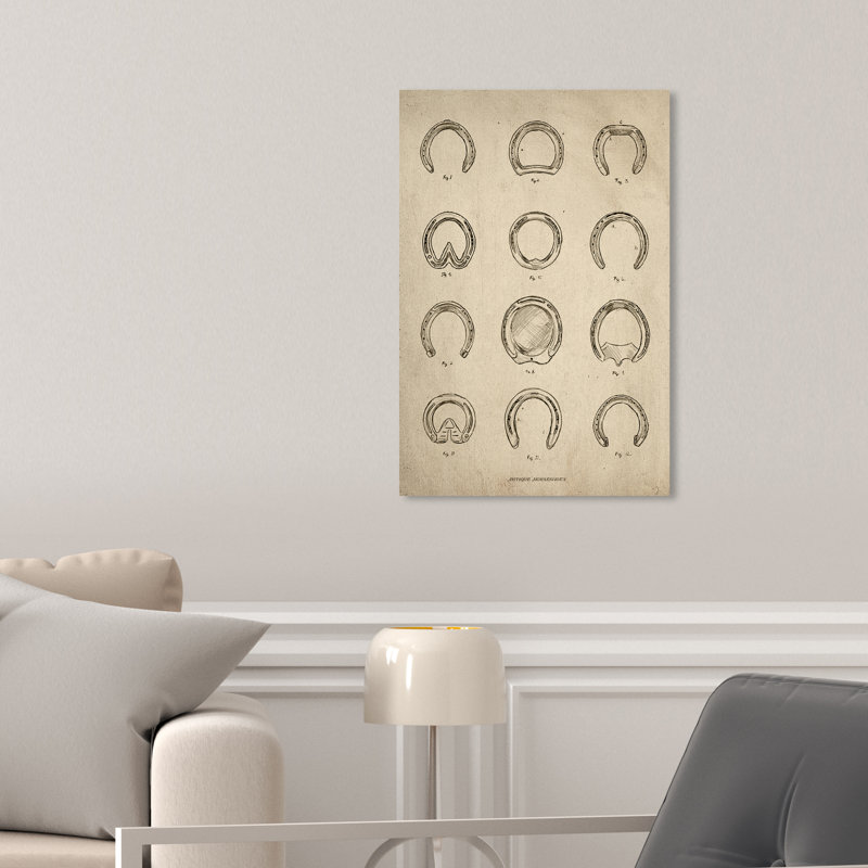 Antique Horseshoes - Impression sur toile, H 15 po x l 10 po