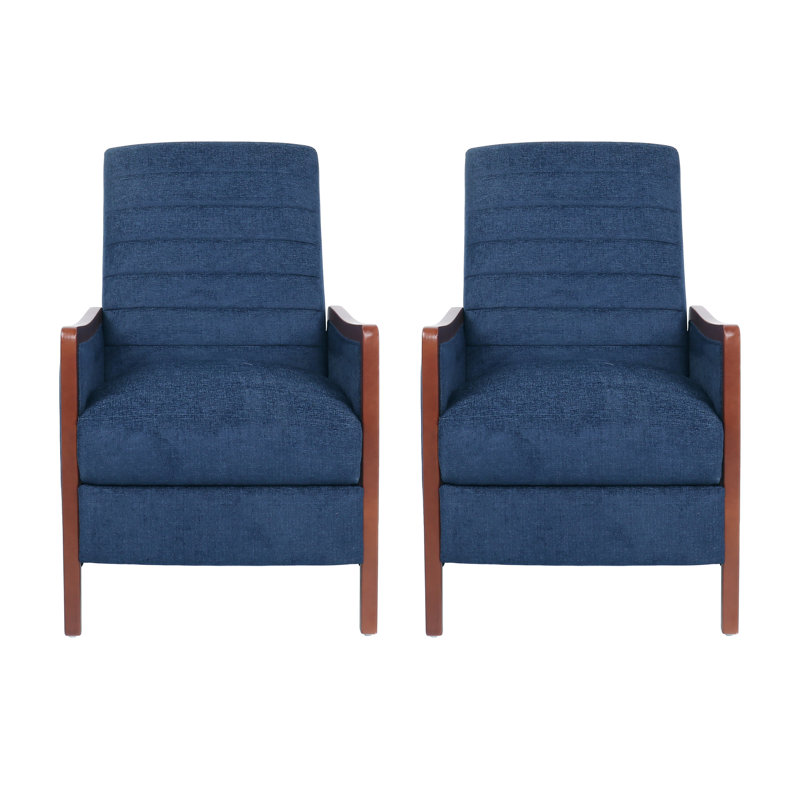 Kylisia Upholstered Recliner, Navy Blue 100% Polyester