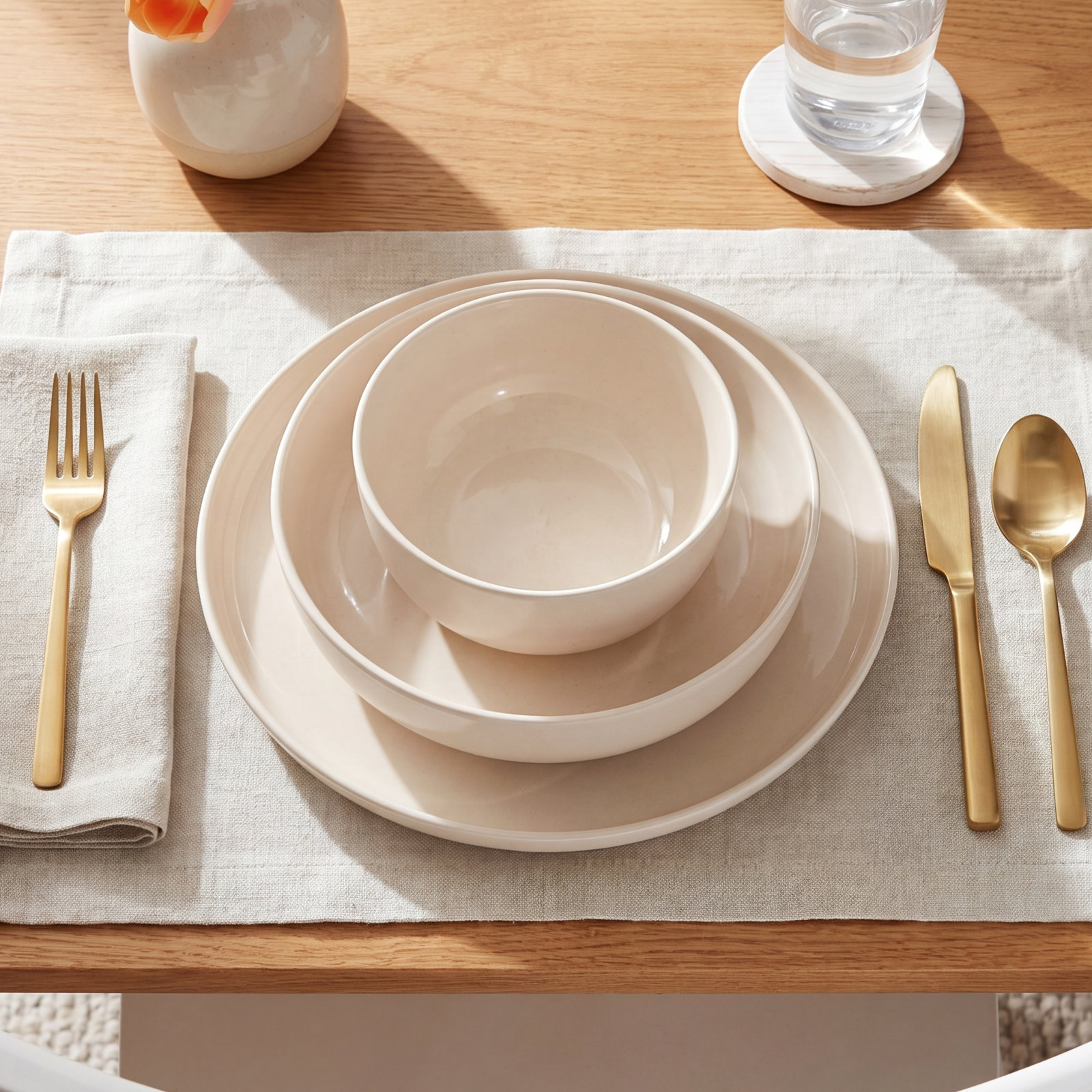 Candy Skies Dinnerware Set, Cream