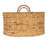Clarabel Round Handwoven Water Hyacinth and Seagrass Basket with Handles, Natural