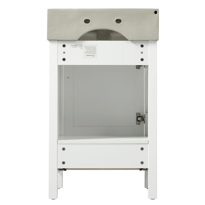 20.3'' Modern Bathroom Vanity With Ceramic Sink, White