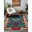Gracilynn Collection Digital Print Cotton-Polyester Blue Floral Rug-795602931