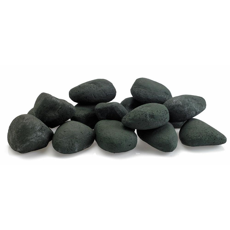 Matte Black Ceramic Fire Rocks Set