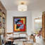 Transitional 2-Light Fabric Drum Shade Semi Flush Ceiling Light -1597503108