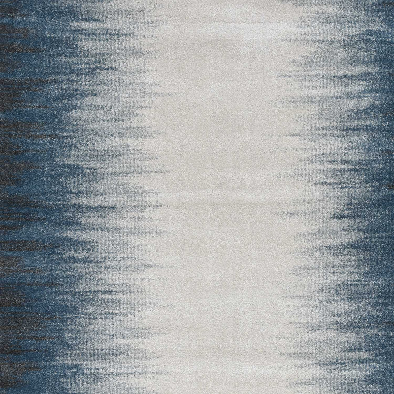 Tapis ivoire dégradé bleu