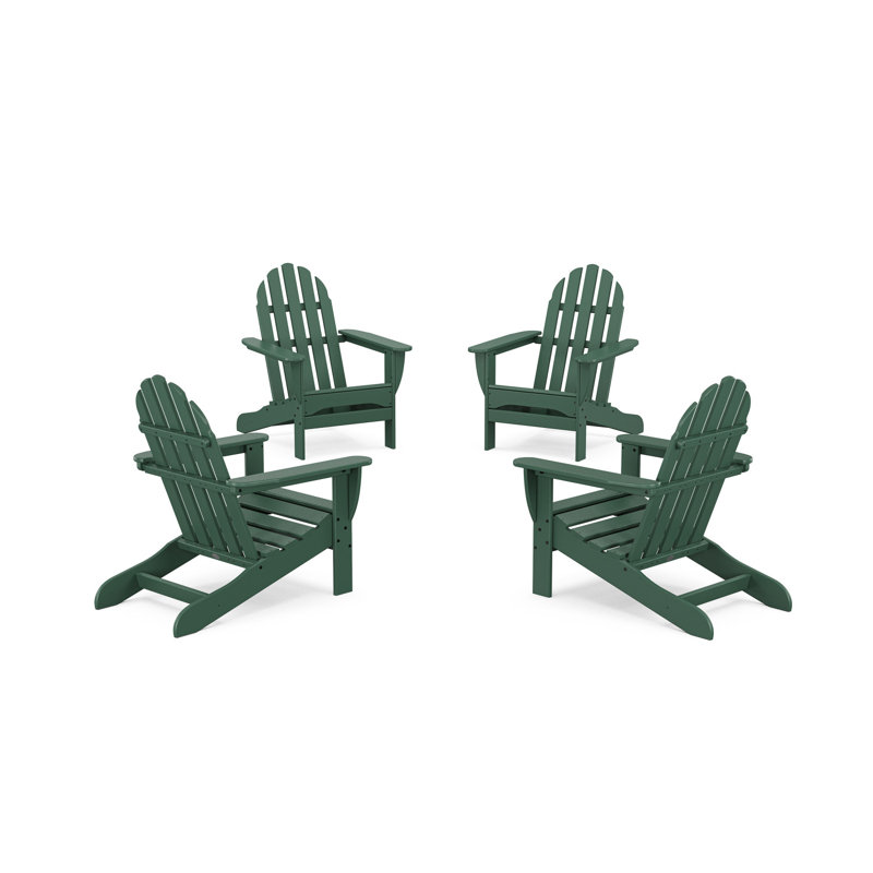 POLYWOOD Classic Adirondack Conversation Set, Green