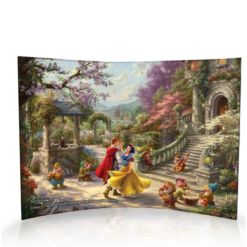 Reproduction d'acrylique incurvé Disney «La neige blanche et les sept nains dansant avec le prince»