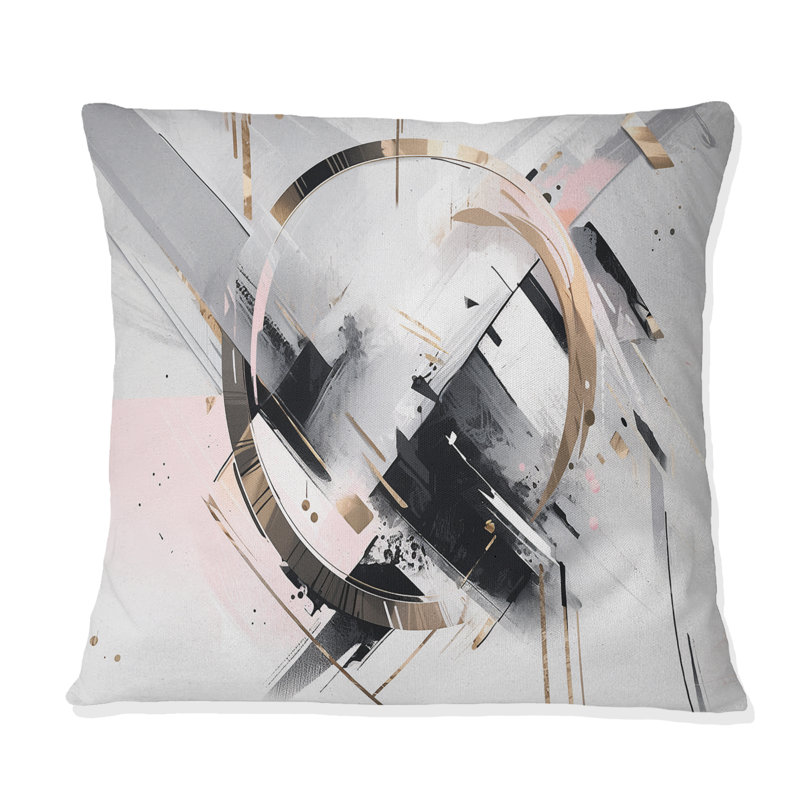 Coussin décoratif rose et gris Mosaic Echoes II