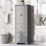 Wentygam Storage Cabinet With 2 Doors And 4 Drawers For Bathroom ...