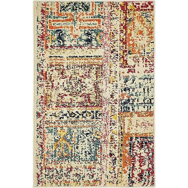 Ector Washable Abstract Indoor Rug, Rectangle 2' x 3'