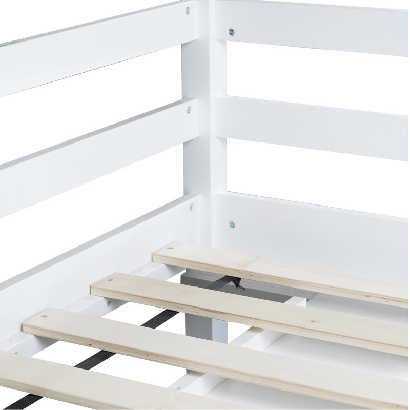 Lit mezzanine simple avec bureau, Blanc