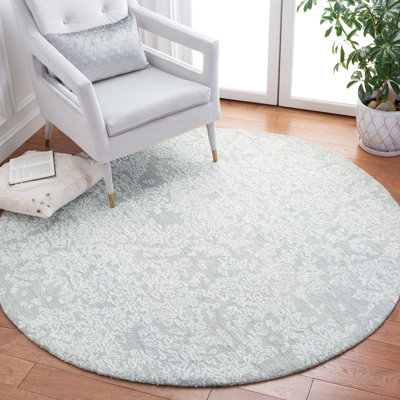 Amaya Hand Tufted Wool/Cotton Oriental Rug in Light Gray