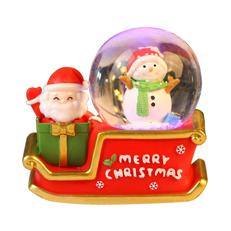 Décoration de Noël sphère de neige de Noël - décoration de maison et de voiture festive avec élément lumineux - cadeau des Fêtes 100 ml