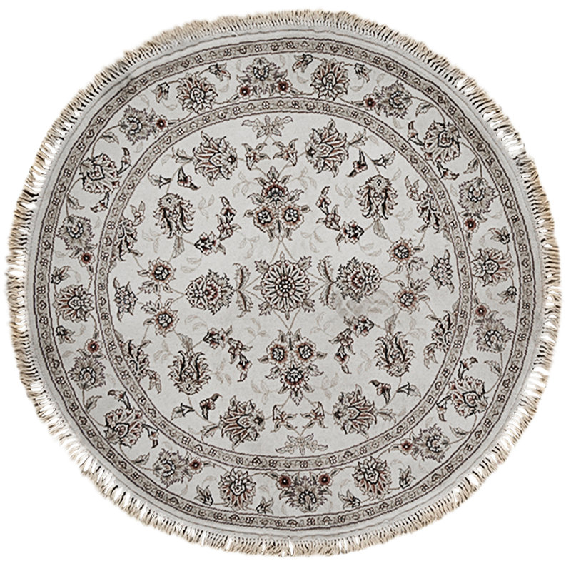 High-Quality Hand-Knotted Ivory Area Rug