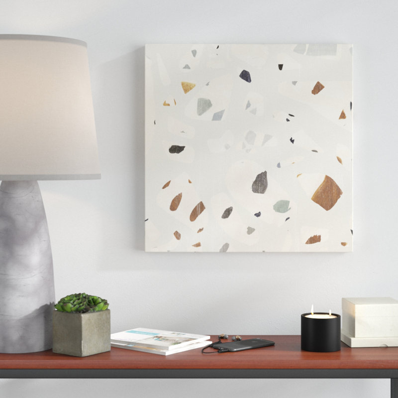 «Abstract Terazzo II» par Victoria Borges, reproduction d'art sur toile tendue, H 36 po x l 36 po