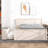 Full-Size Wooden Platform Bed with Pull-Out Trundle and Storage Cabinet – Cream White-122498620-122498623
