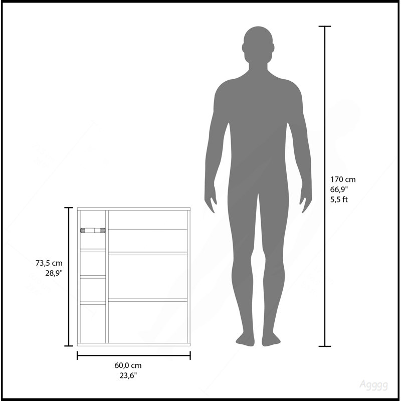 Medicine Cabinet, 1 Door, 7 Shelves, White