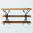 Parkland Console Table in Natural Brown Black Metal, 31.33" H X 59.56" W X 15.80" D
