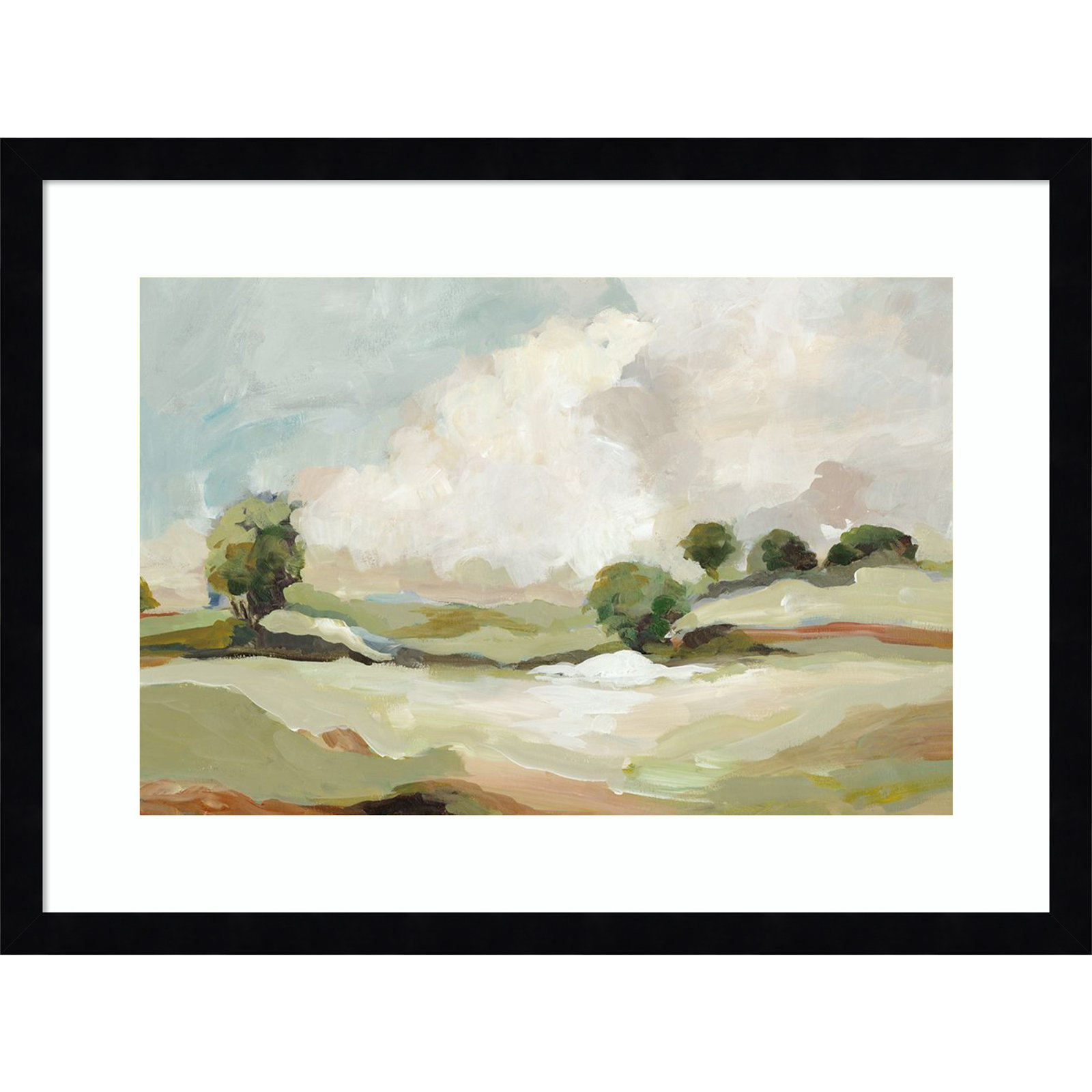 Pastoral Land Print by Allison Pearce, Black, 16" H x 21" W