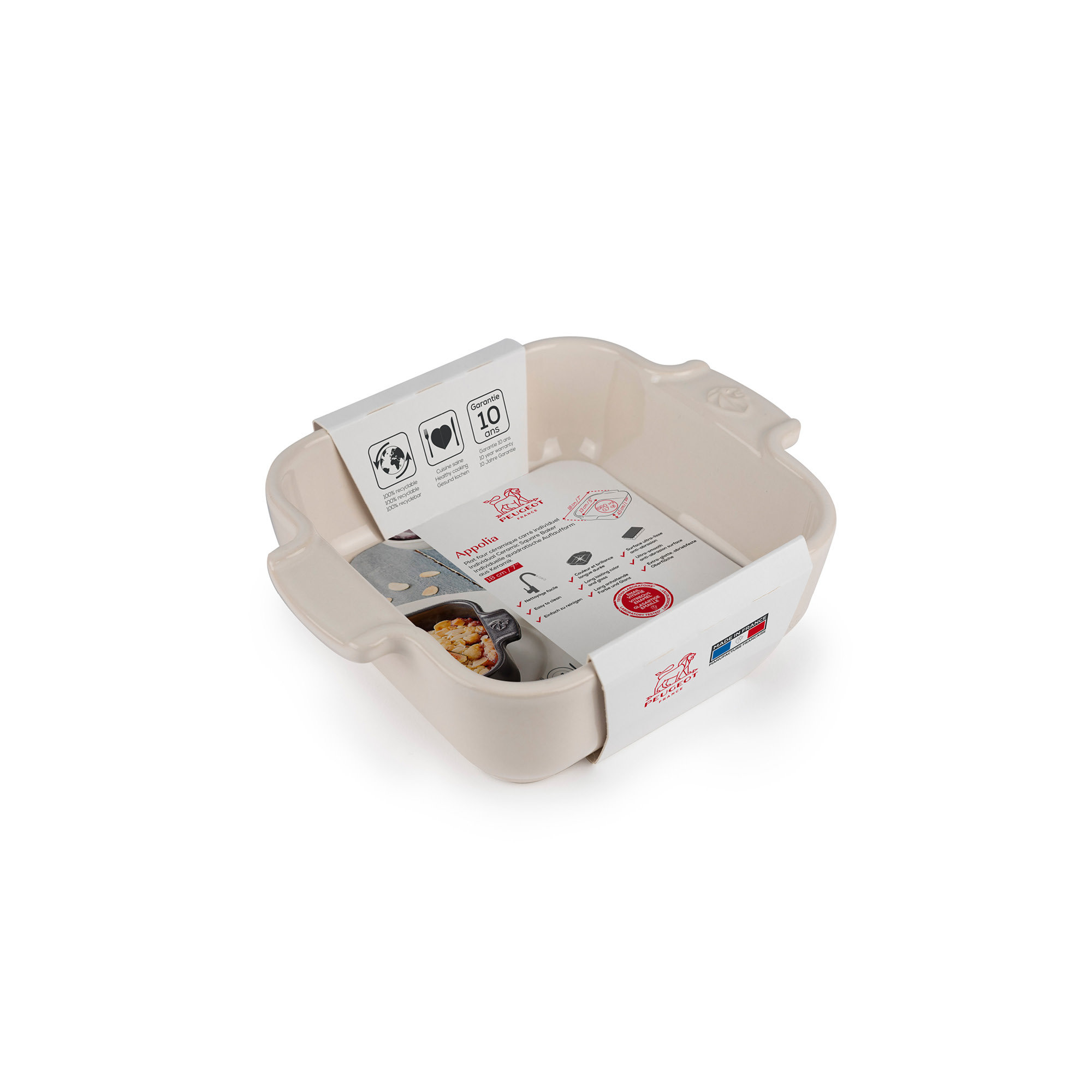 Peugeot Appolia Petite Square Baking Dish, Ecru