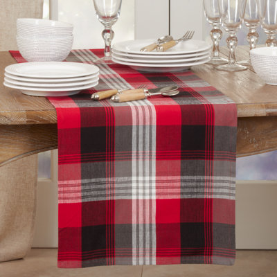 Haruna Plaid 100% Cotton Table Runner