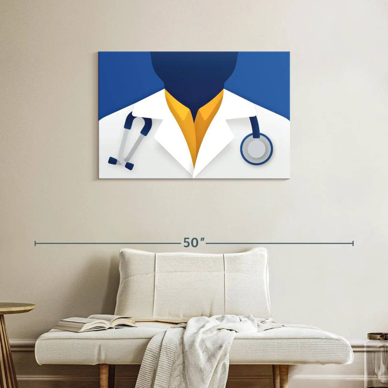 Illustration d'un médecin, H 24 po x l 36 po