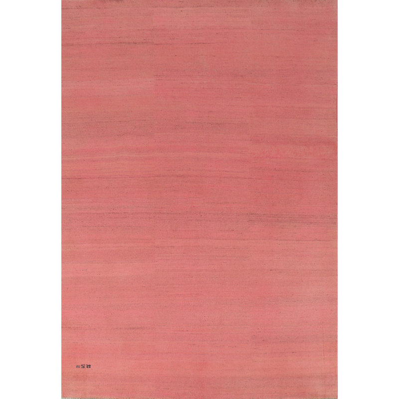 Tapis rose clair moderne Gabbeh 7 x 9