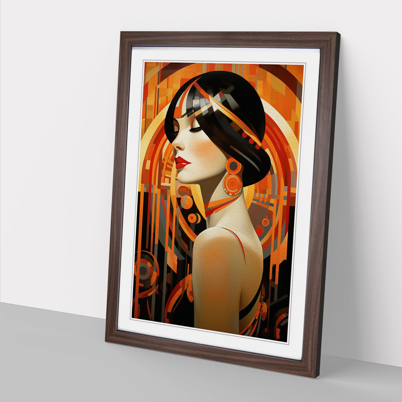 Single Picture Frame Print on Wood, Walnut Framed, 64cm H x 46cm W