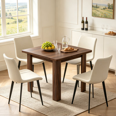 Ensemble de table de salle à manger 31,51 "pour 4, 5 pièces de cuisine rectangulaire avec chaises rembourrées, ensemble de style Mid-Century moderne pour la salle à manger, appartement