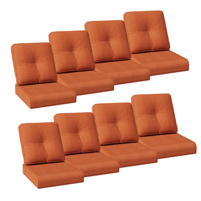 Outdoor Deep Seat Patio Cushion and Back Cushion Set, Fade Resistant Olefin Fabric Replacement Furniture Cushions for Garden Lawn, Available in Beige, Navy Blue, Red, Orange, Green and Black