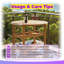 Chariot-bar d'extérieur en bois d'acacia avec plateau pliable et plateaux amovibles pour patio