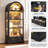 72.8" Tall Arched Display Cabinet With Glass Doors,4-Tier Storage Cabinet with LED Light& Human Body Sensor-2030917142