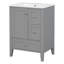 Meuble-lavabo autoportant 24 po avec lavabo 24 po, 3 tiroirs et portes à fermeture en douceur-133678060
