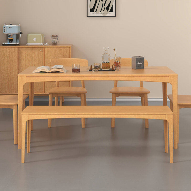 George Oliver Modern Burlywood Rectangular Solid Wood Dining Table ...