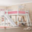 Lit mezzanine double avec tablettes de rangement et armoire, lit mezzanine pour enfants en bois massif avec échelle et échelle détachables, naturel-1735489244-1735489245