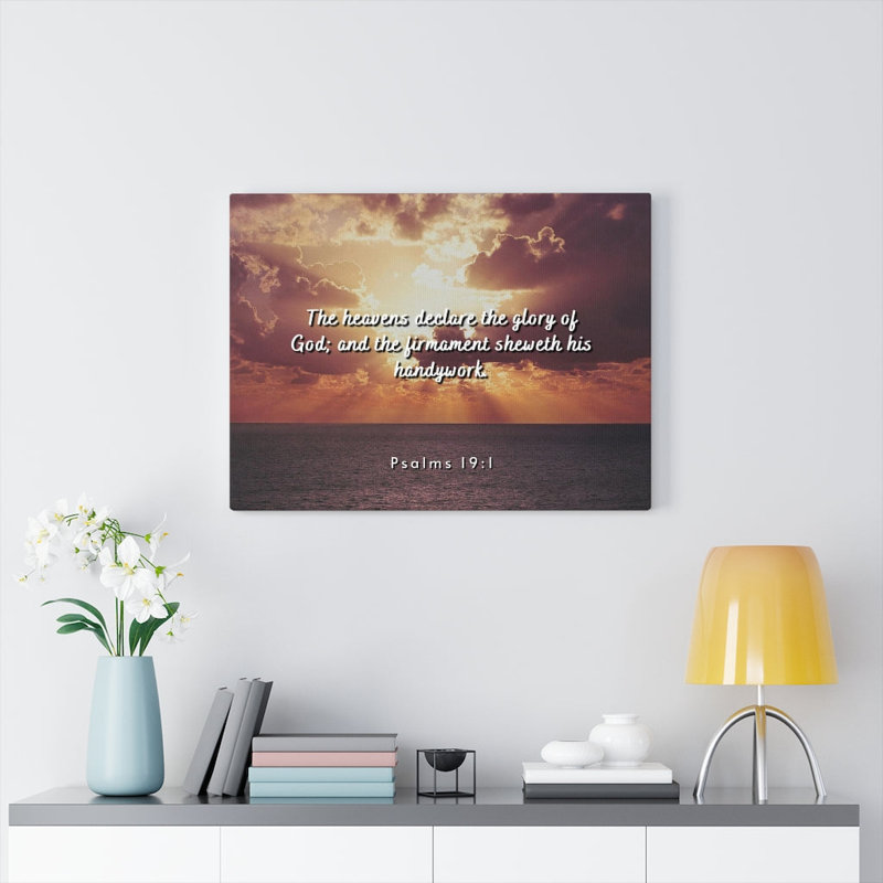 Glory of God Psalms 19:1 1 Piece Wrapped Canvas Wall Art, 28cm H x 36cm W