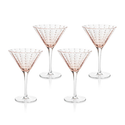 Ensemble de 4 verres à martini à pois blancs Jamesena