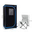 Tente portative noire à vapeur pleine grandeur - Spa personnel avec générateur, télécommande, fauteuil pliable. Facile à installer, chauffage rapide et ul. Isolation, tissu imperméable, 360 buses. 9 réglages de vitesse,