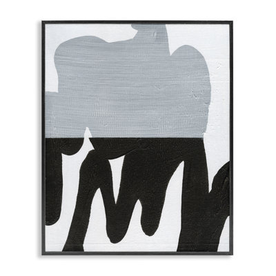 Opaque Black & Grey Form Framed Giclee Art by Jodi Fuchs