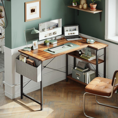 40 Inch Computer Desk with Reversible Storage Shelves by MAZOJA