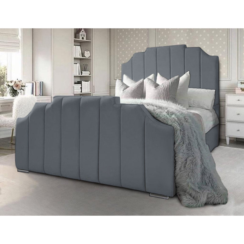 Tyrion Upholstered Bed , Super King (6'), Charcoal