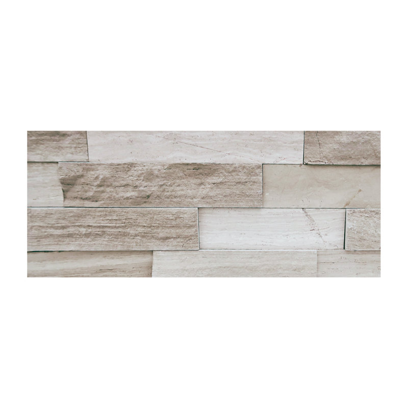 White Oak Marble 3D 6" X 24" Legderstone Panel